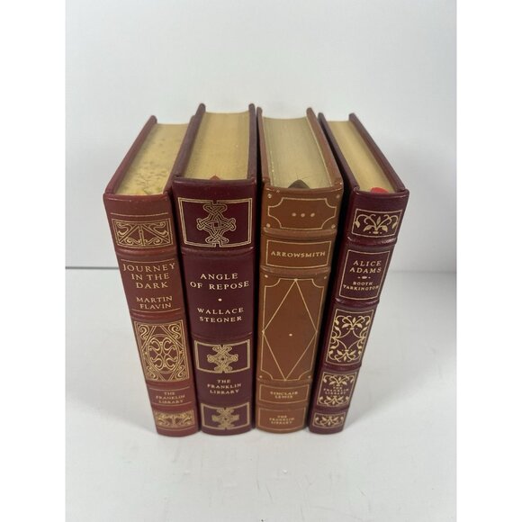 Lot Of 4 Franklin Library Full Leather Books Vintage Decor Collectible Hardcover - Picture 3 of 6